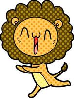 happy cartoon lion vector