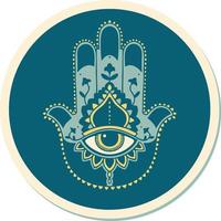 tattoo style sticker of a hamza vector