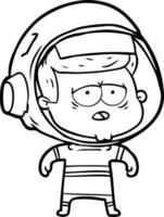 astronauta cansado de dibujos animados vector