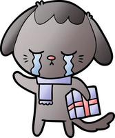 cartoon crying dog vector