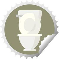 open toilet graphic vector illustration round sticker stamp