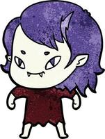 cartoon friendly vampire girl vector
