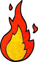 grunge textured illustration cartoon flame symbol vector