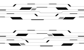 circuito cibernético de línea negra abstracta en vector de tecnología futurista moderna de diseño de patrón de fondo transparente blanco