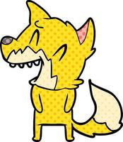 laughing fox cartoon vector