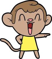 cartoon laughing monkey vector