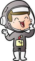 happy cartoon astronaut vector