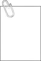 cartoon paper with paperclip vector