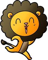 laughing lion cartoon running vector