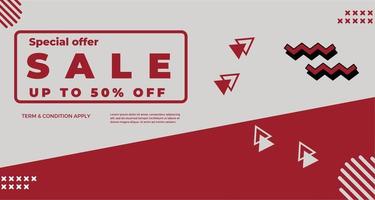 Sale banner template design with geometric background vector