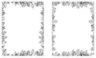 leaves page border vector