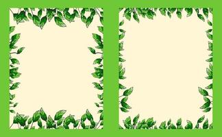 leaves page border vector