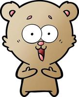 laughing teddy  bear cartoon vector