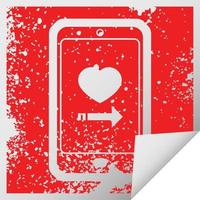 dating app on cell phone graphic vector illustration icon