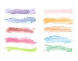 set of abstract colorful watercolor splashes vector