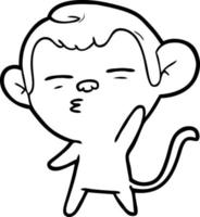 cartoon suspicious monkey vector