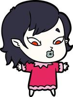 cute cartoon vampire girl vector