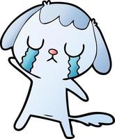 cute cartoon dog crying vector