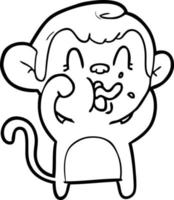 crazy cartoon monkey vector