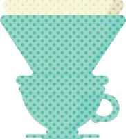 Flat colour illustration of a filter coffee cup vector