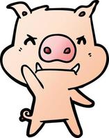 angry cartoon pig vector