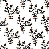 de patrones sin fisuras con ramas de otoño sobre fondo blanco. imagen vectorial vector