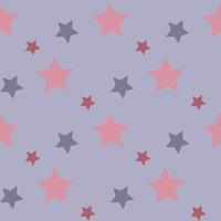 Seamless pattern in discreet pink and violet stars on light violet background for fabric, textile, clothes, tablecloth and other things. Vector image.