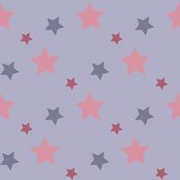 Seamless pattern in discreet pink and violet stars on light violet background for fabric, textile, clothes, tablecloth and other things. Vector image.