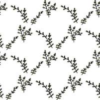 de patrones sin fisuras con ramas de color verde brillante sobre fondo blanco. imagen vectorial vector