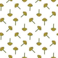 Seamless pattern with awesome yellow flowers on white background. Vector image.