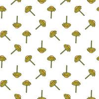 Seamless pattern with awesome yellow flowers on white background. Vector image.