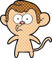 cartoon hooting monkey vector