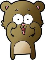 laughing teddy  bear cartoon vector