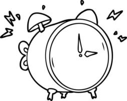 cartoon ringing alarm clock vector