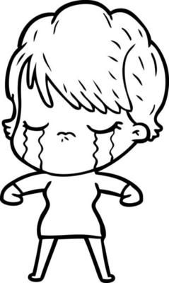 cartoon woman crying