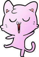 cartoon cat singing vector