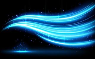 Abstract blue wavy line of light with a transparent background, isolated and easy to edit. Vector Illustration