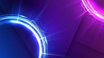 Light Trail Background, Elegant Lightning Circle. Widescreen Vector Illustration