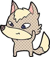 friendly cartoon wolf vector