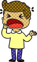 cartoon shouting man vector