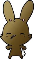 curious bunny cartoon vector