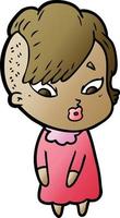 cartoon surprised girl vector