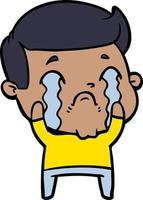 cartoon man crying vector