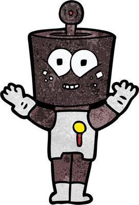 happy cartoon robot
