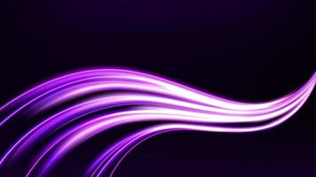 Abstract Multicolor Wavy Line of Light on Dark Background Vector