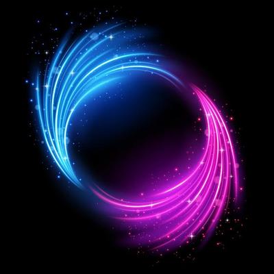 Rotating Multicolor Lights with sparks, isolated and easy to edit. Vector Illustration