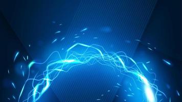 Lightning Trail Background, Elegant Line Spin. Widescreen Vector Illustration