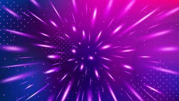 Violet Glitter Particle Raining Background, Widescreen Vector Illustration