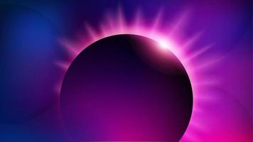 Violet Circle Hole Background, Elegant Violet Light Line. Widescreen Vector Illustration