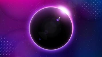 Violet Circle Hole Background, Elegant Violet Light Line. Widescreen Vector Illustration